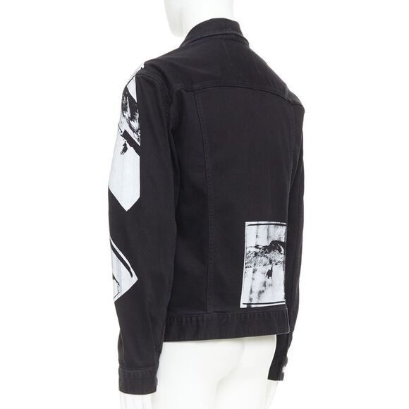CALVIN KLEIN 205W39NYC Raf Simons Andy Warhol black pop art trucker jacket L